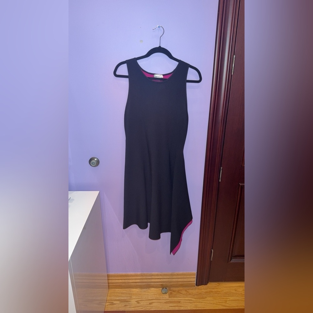 Milly Black Dress with Pink Accent